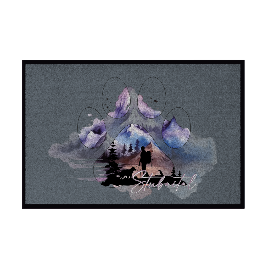 Fußmatte mit Gummirand Pfote Stubaital 1