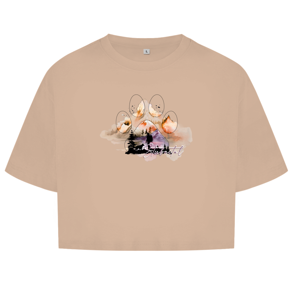 Damen Oversize Crop Top Pfote Stubaital 4
