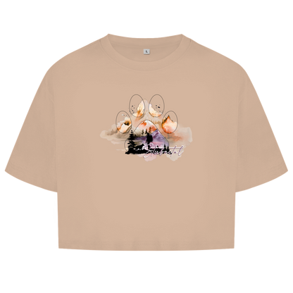 Damen Oversize Crop Top Pfote Stubaital 4