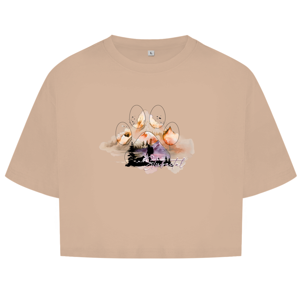 Damen Oversize Crop Top Pfote Stubaital 4