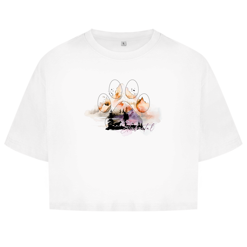 Damen Oversize Crop Top Pfote Stubaital 4