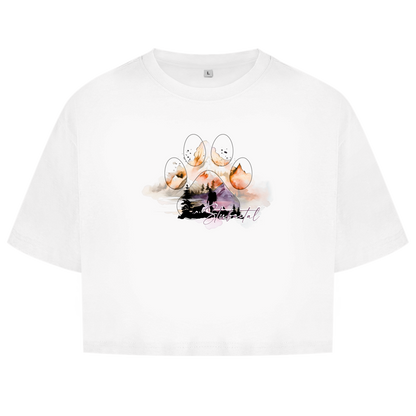 Damen Oversize Crop Top Pfote Stubaital 4