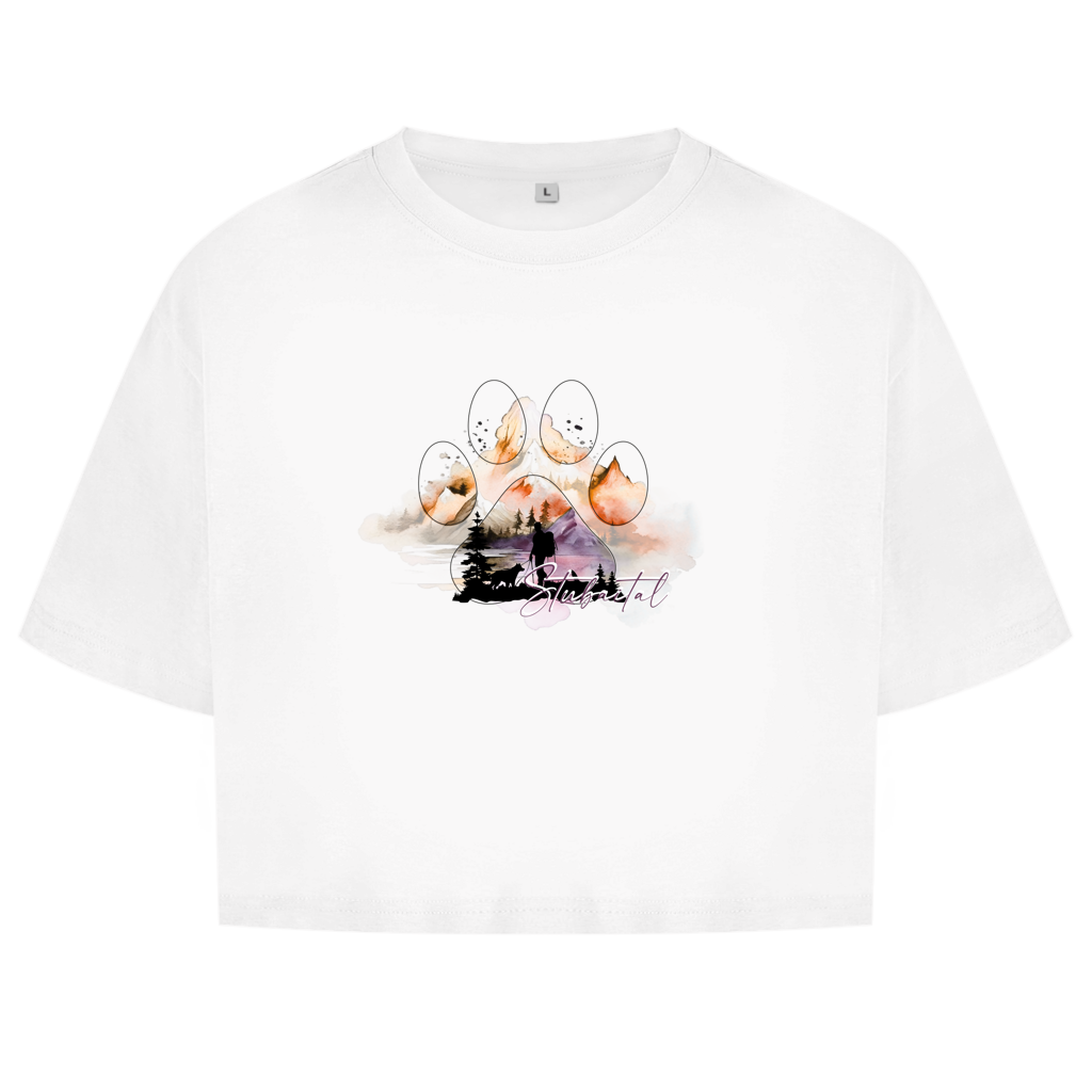 Damen Oversize Crop Top Pfote Stubaital 4