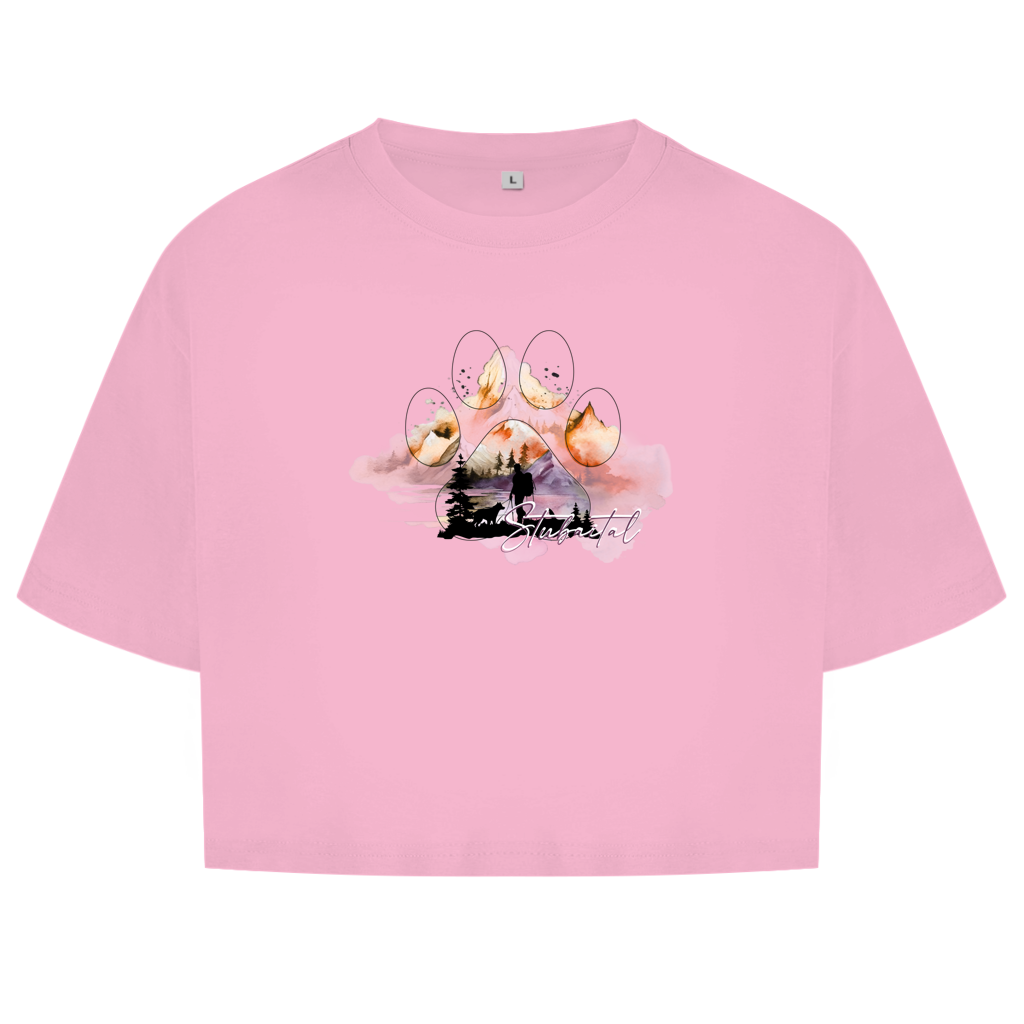 Damen Oversize Crop Top Pfote Stubaital 4
