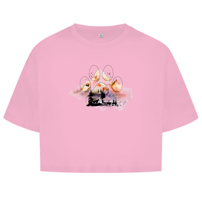 Damen Oversize Crop Top Pfote Stubaital 4