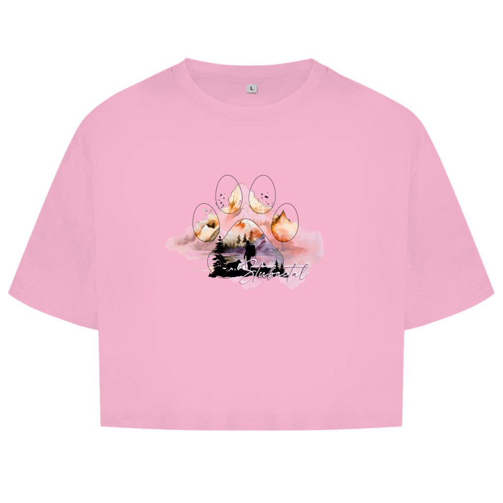 Damen Oversize Crop Top Pfote Stubaital 4
