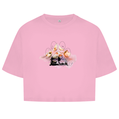 Damen Oversize Crop Top Pfote Stubaital 4