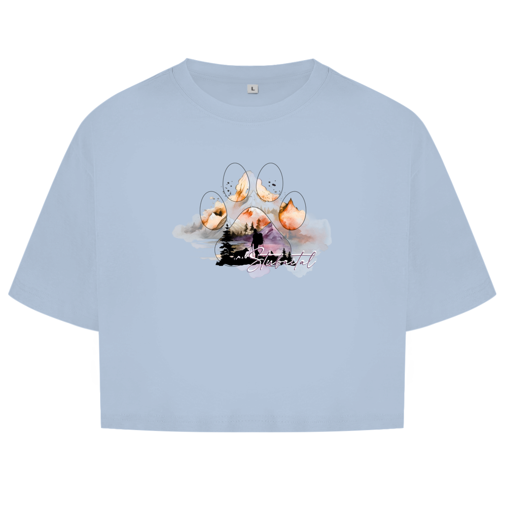Damen Oversize Crop Top Pfote Stubaital 4