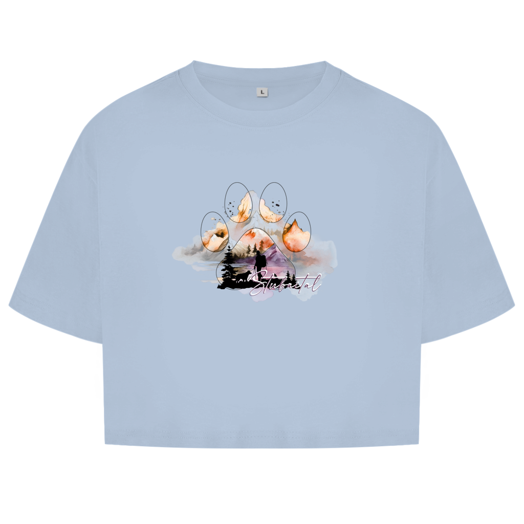 Damen Oversize Crop Top Pfote Stubaital 4