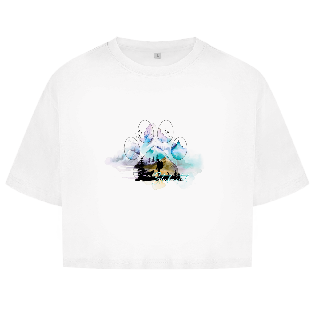 Damen Oversize Crop Top Pfote Stubaital 3