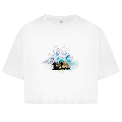 Damen Oversize Crop Top Pfote Stubaital 3
