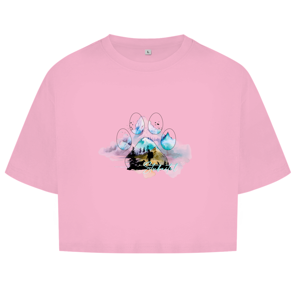 Damen Oversize Crop Top Pfote Stubaital 3
