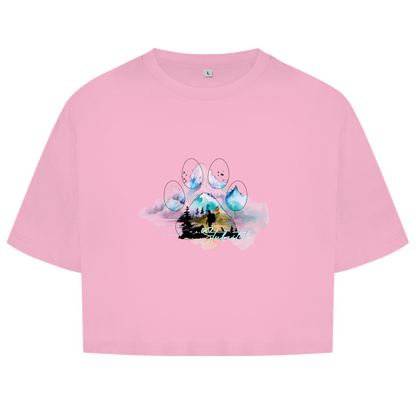 Damen Oversize Crop Top Pfote Stubaital 3