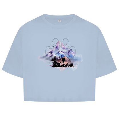 Damen Oversize Crop Top Pfote Stubaital 1