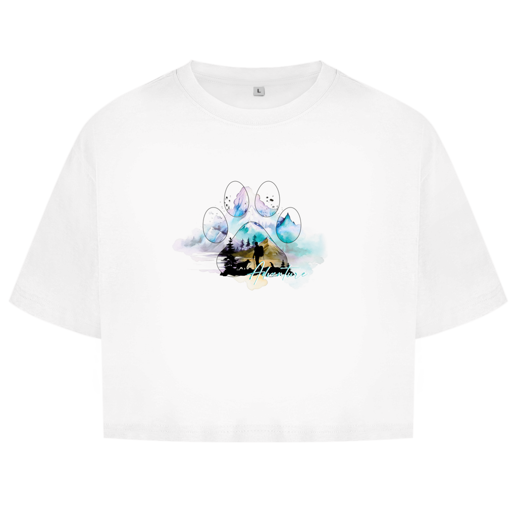 Damen Oversize Crop Top   Pfote Adventure 3