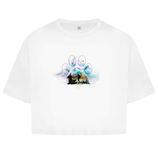 Damen Oversize Crop Top   Pfote Adventure 3