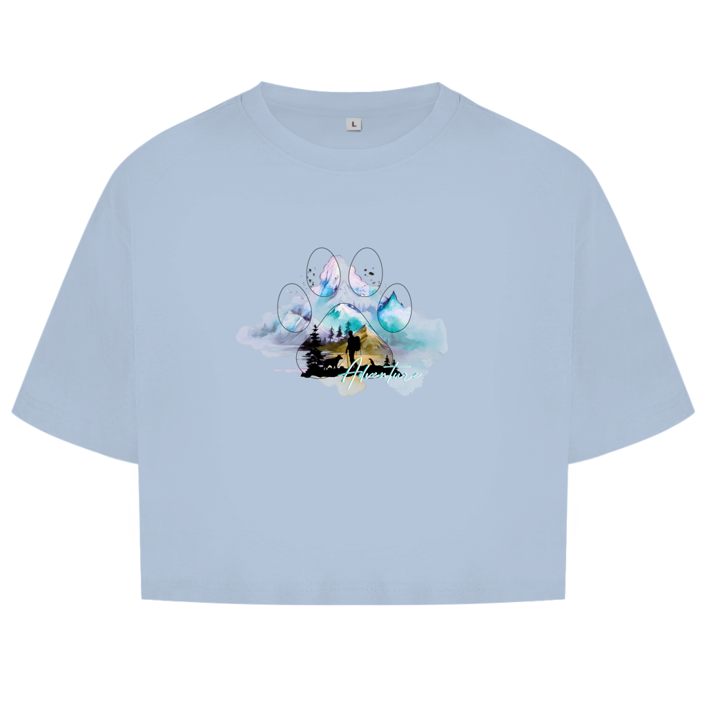Damen Oversize Crop Top   Pfote Adventure 3