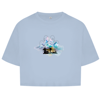 Damen Oversize Crop Top   Pfote Adventure 3