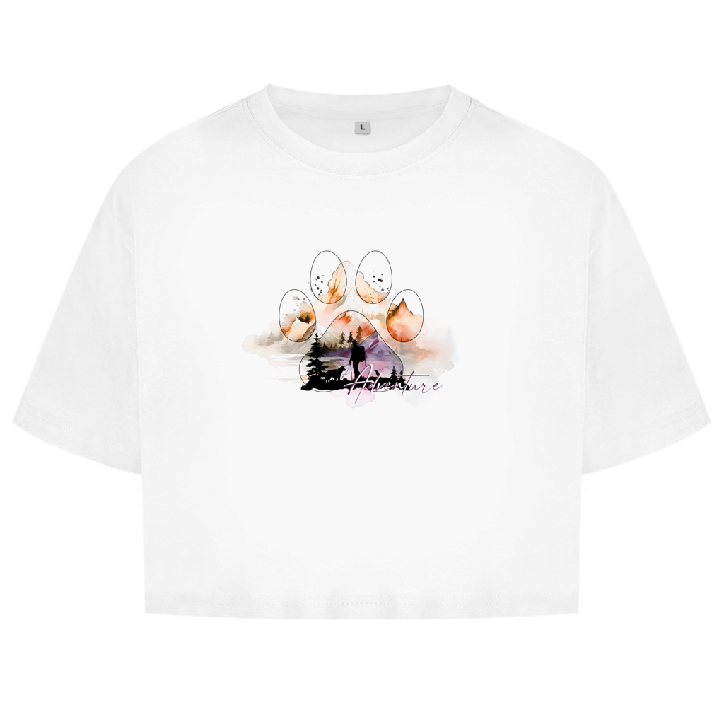 Damen Oversize Crop Top   Pfote Adventure 4