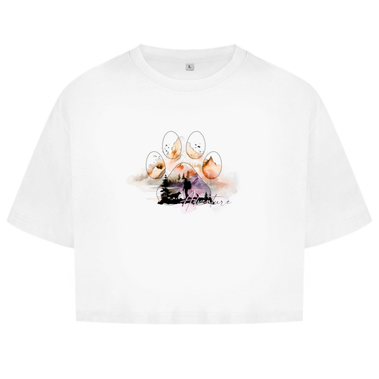 Damen Oversize Crop Top   Pfote Adventure 4