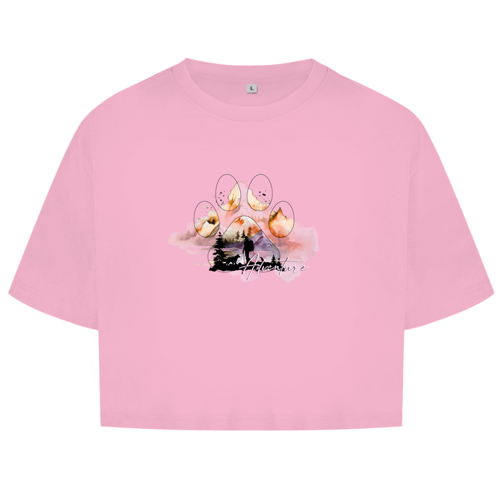 Damen Oversize Crop Top   Pfote Adventure 4