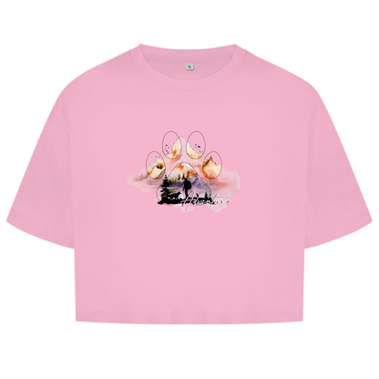Damen Oversize Crop Top   Pfote Adventure 4