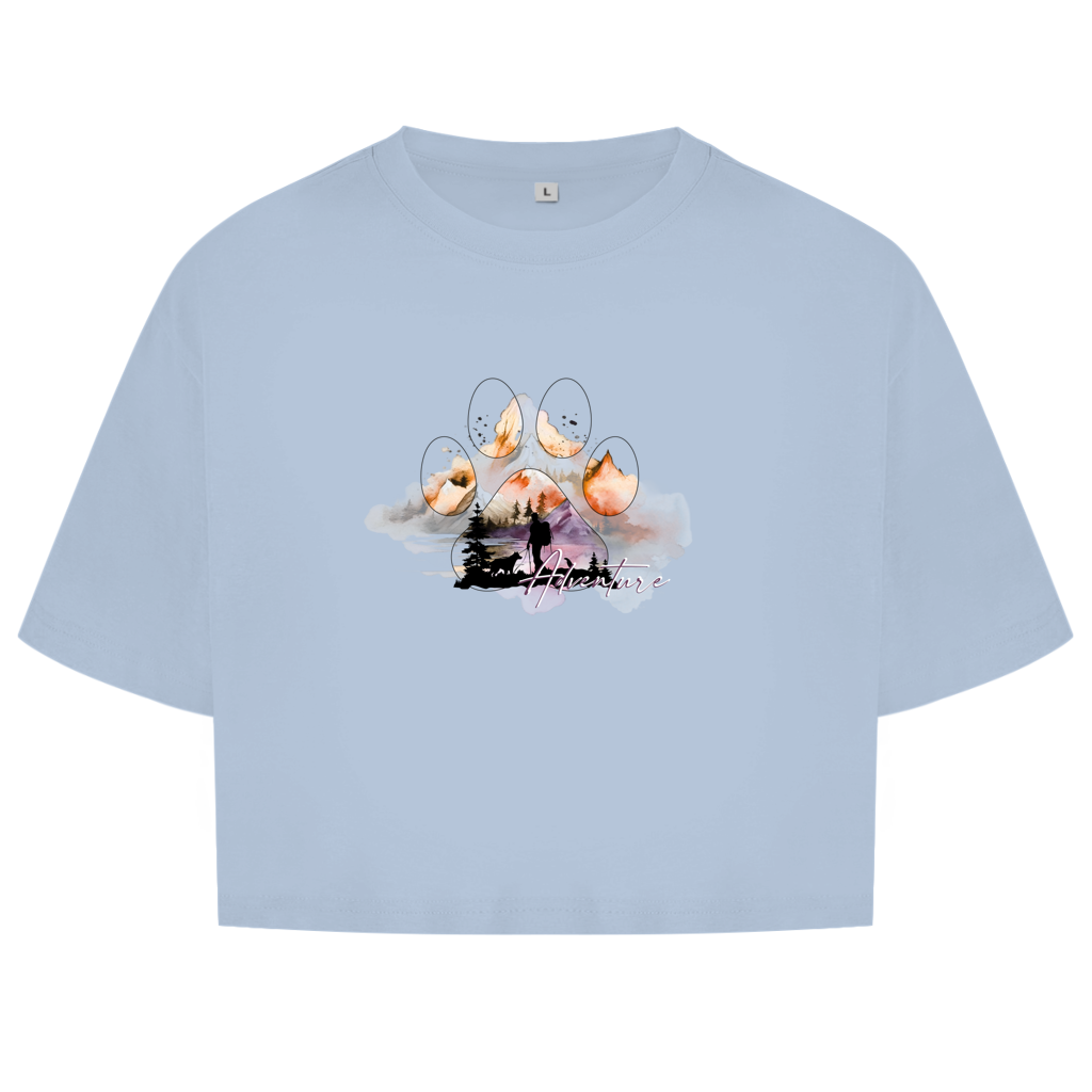 Damen Oversize Crop Top   Pfote Adventure 4