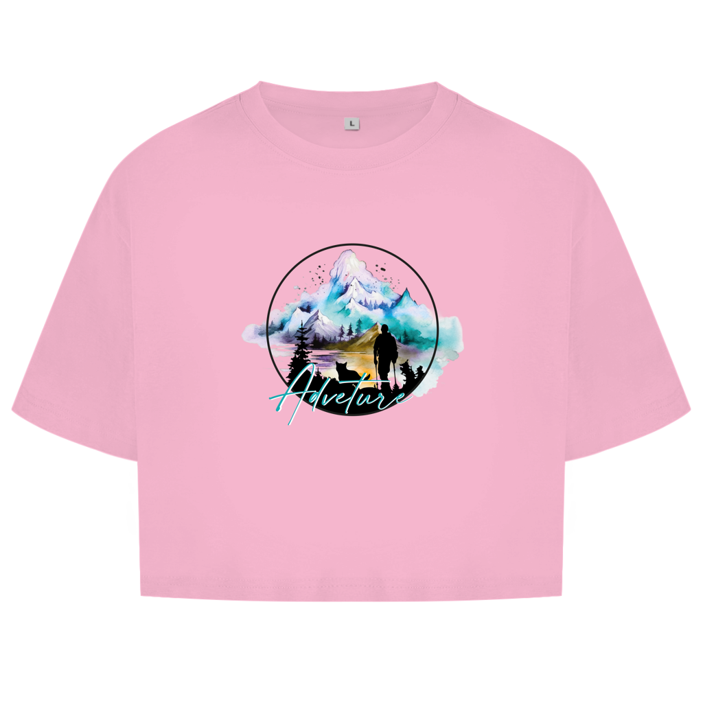 Damen Oversize Crop Top  Adventure 2