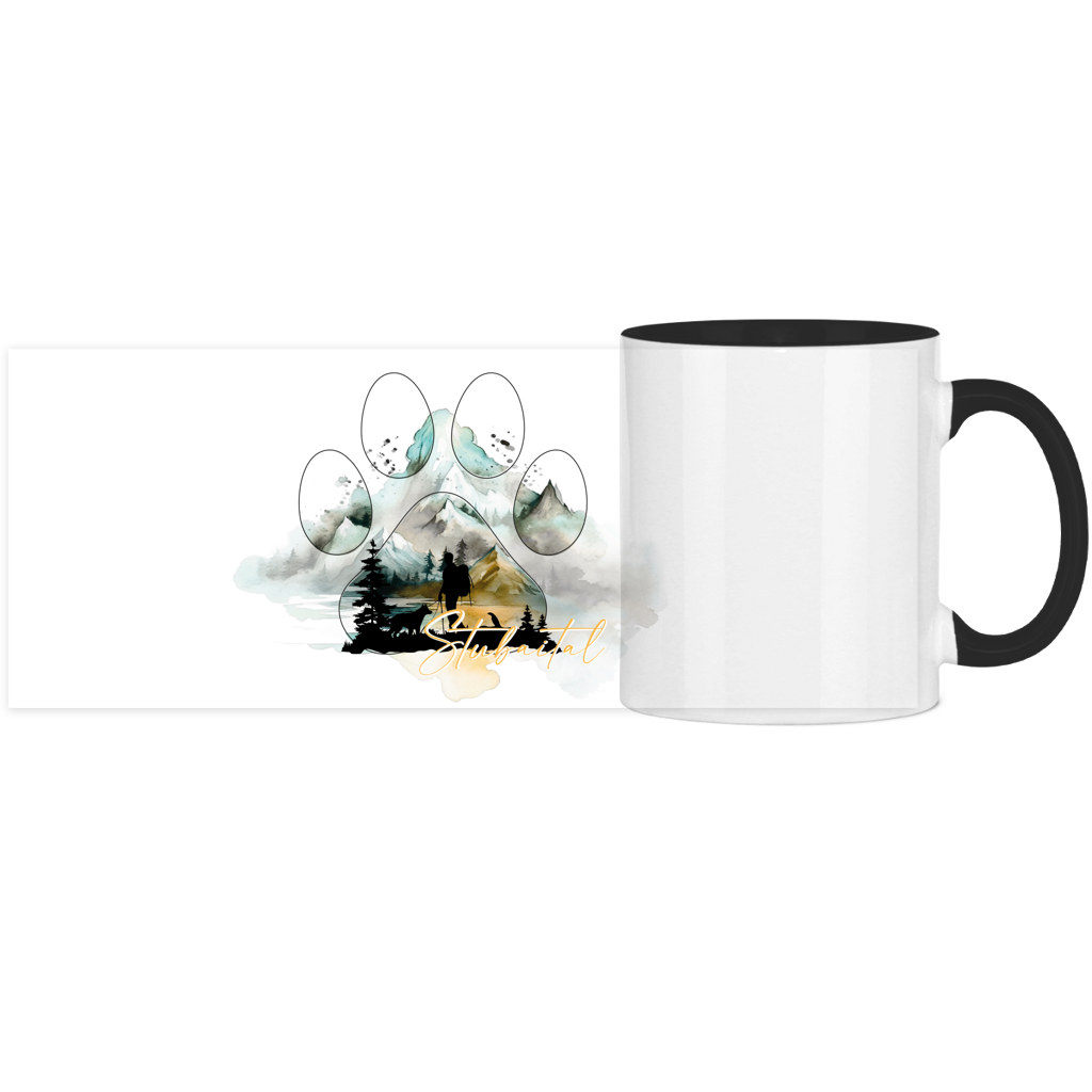 Panorama Tasse zweifarbig Pfote Stubaital 2