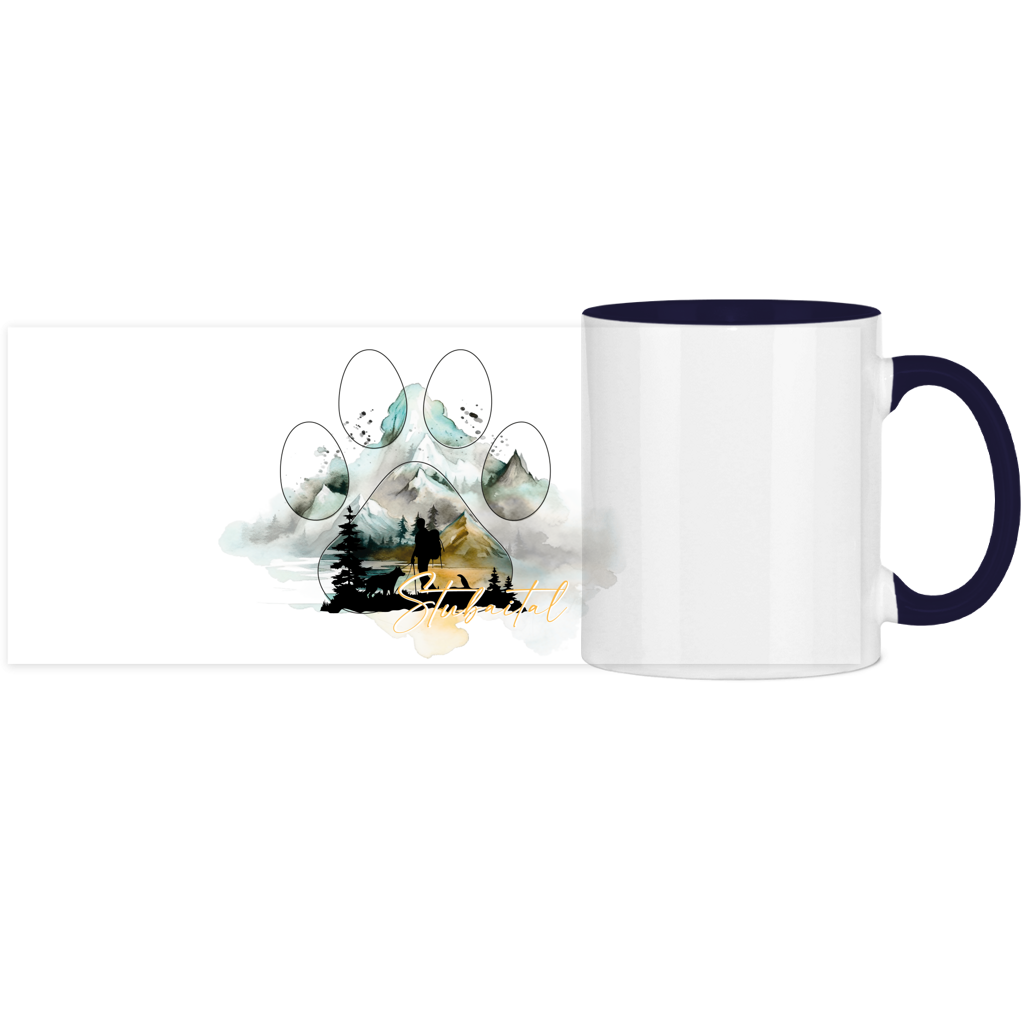 Panorama Tasse zweifarbig Pfote Stubaital 2