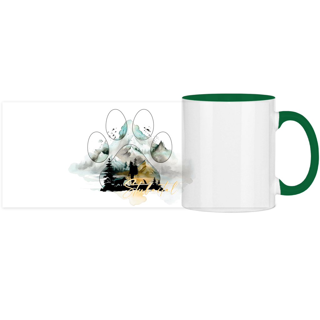 Panorama Tasse zweifarbig Pfote Stubaital 2