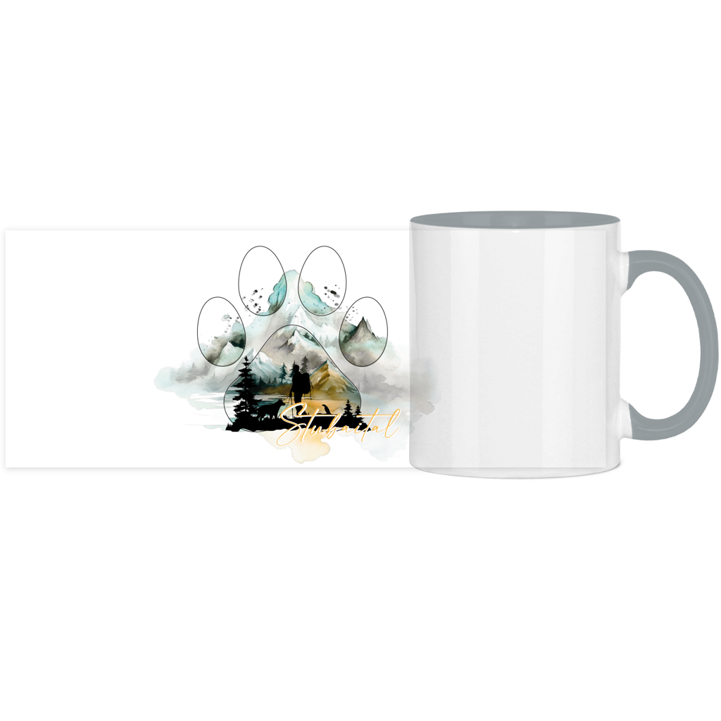 Panorama Tasse zweifarbig Pfote Stubaital 2