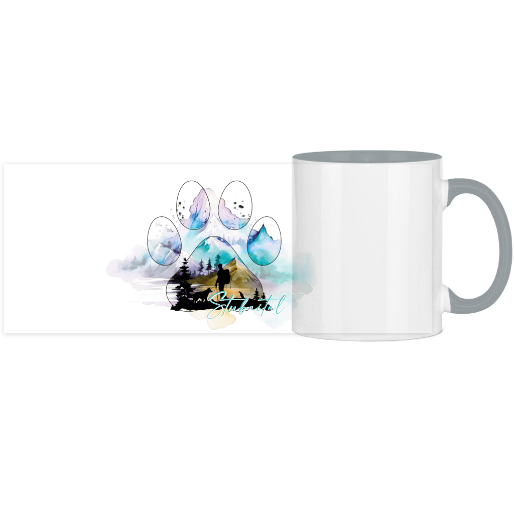 Panorama Tasse zweifarbig Pfote Stubaital 3