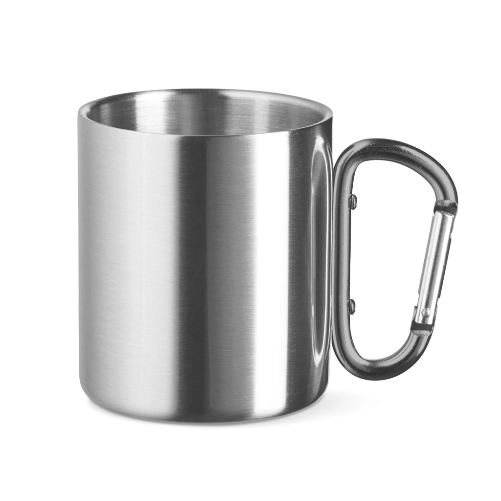 Edelstahltasse mit Karabinergriff Pfote Stubaital 4