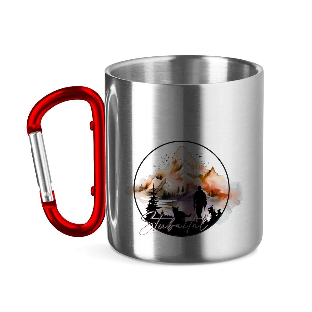 Edelstahltasse mit Karabinergriff Stubaital 4