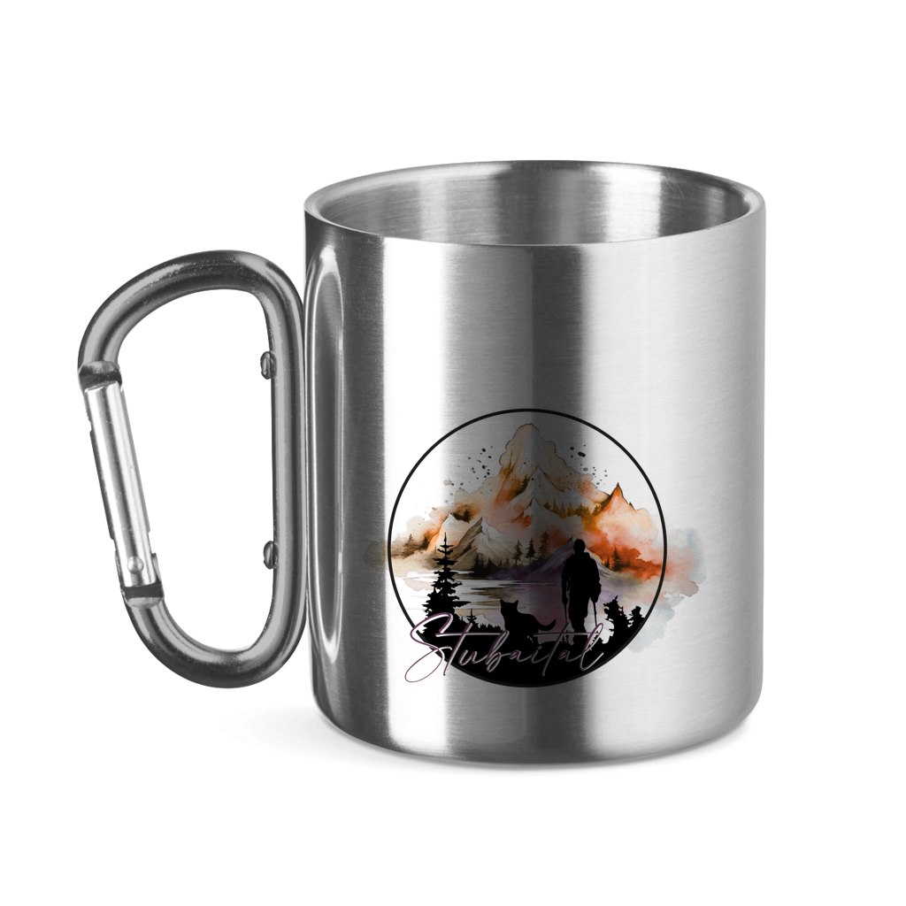 Edelstahltasse mit Karabinergriff Stubaital 4