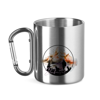 Edelstahltasse mit Karabinergriff Stubaital 4