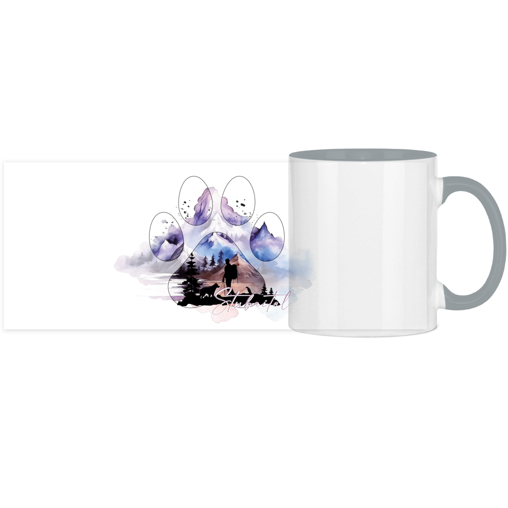 Panorama Tasse zweifarbig Pfote Stubaital 1
