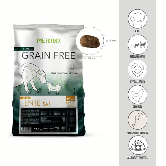 PERRO Grain Free Adult Large Ente Soft